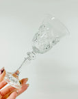 1950s CUT BOHEMIAN CRYSTAL WINE/COCKTAIL GLASSES