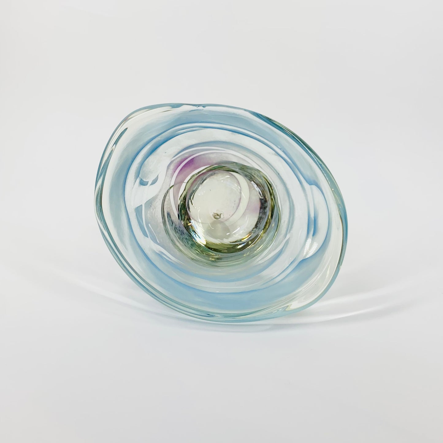 90s MOUTH BLOWN ART GLASS BOWL