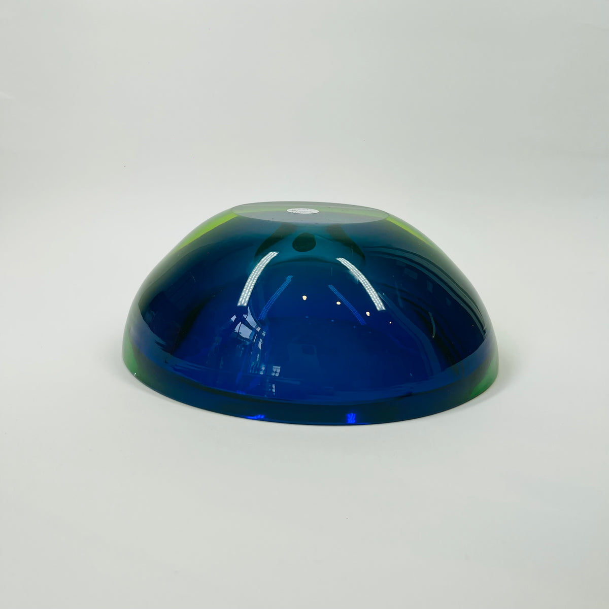 1940s BLUE AQUAMARINE SOMMERSO URANIUM GLASS OBLONG BOWL