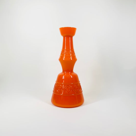 1960s ITALIAN EMPOLI ORANGE GLASS VASE