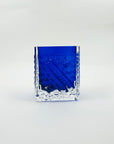 1950s COBALT BLUE BRUTALIST GLASS MINI VASE BY JOSEF SCHOTT