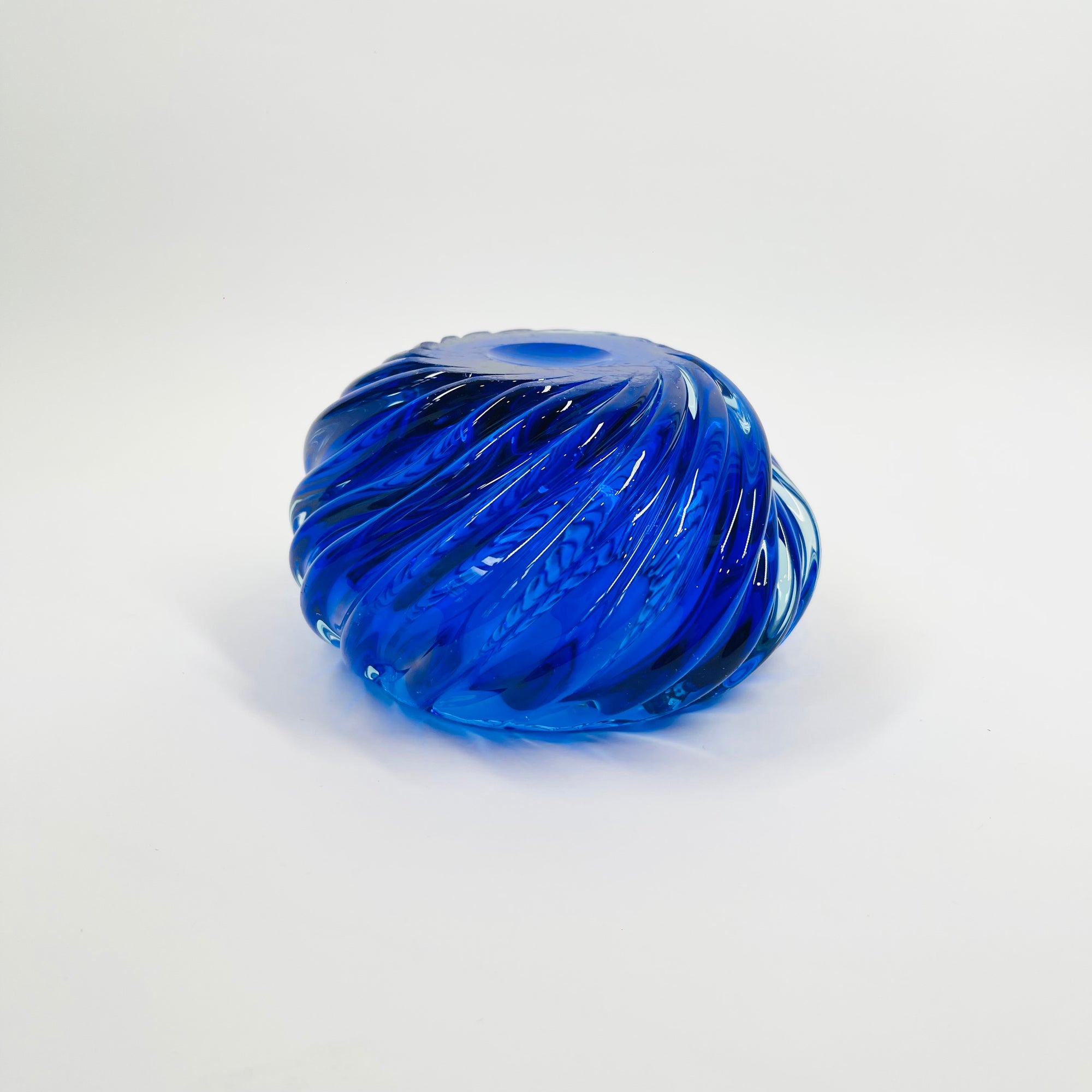 1930s MURANO COBALT BLUE TWIST SOMMERSO GLASS JAR