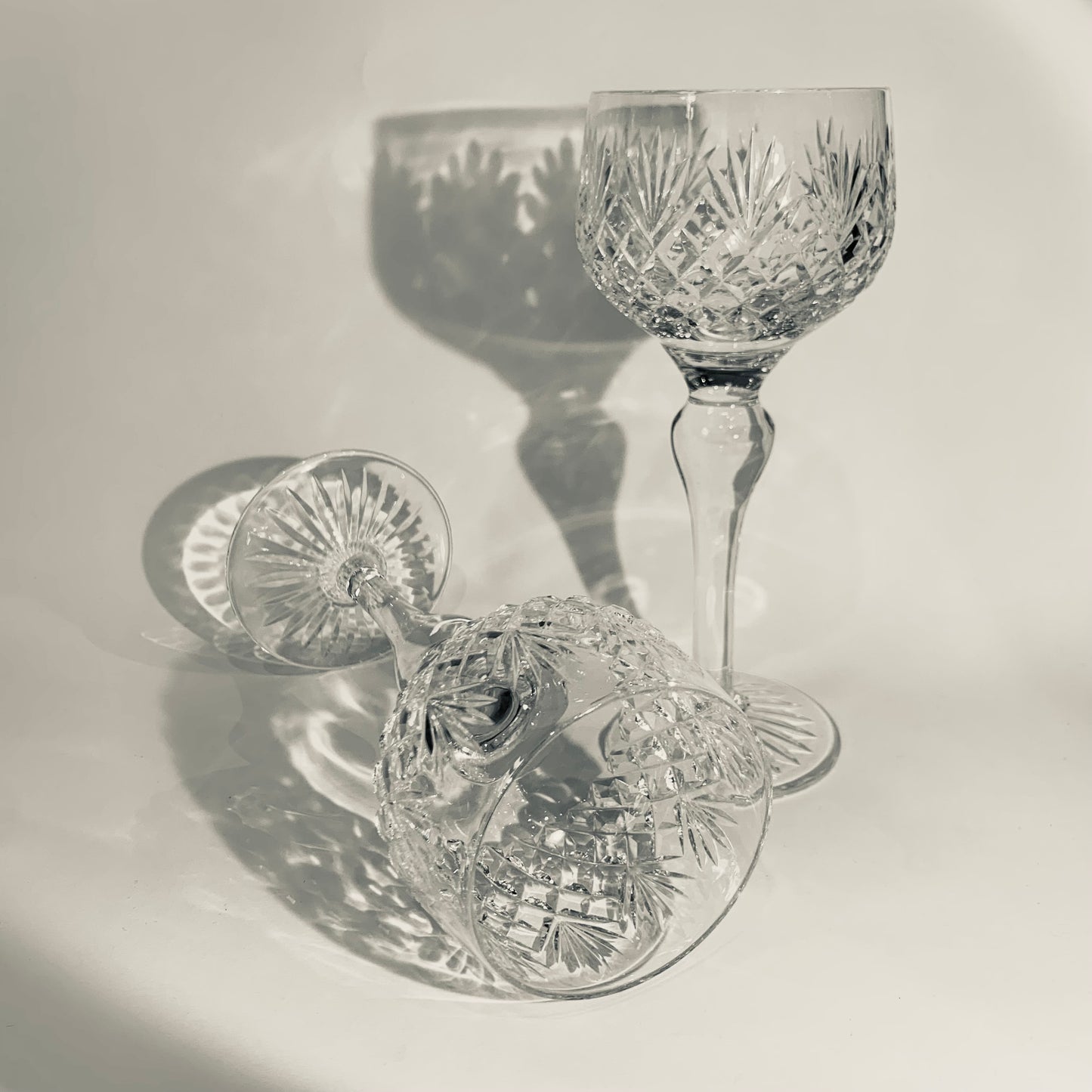 ANTIQUE CUT STUART CRYSTAL WINE GLASSES