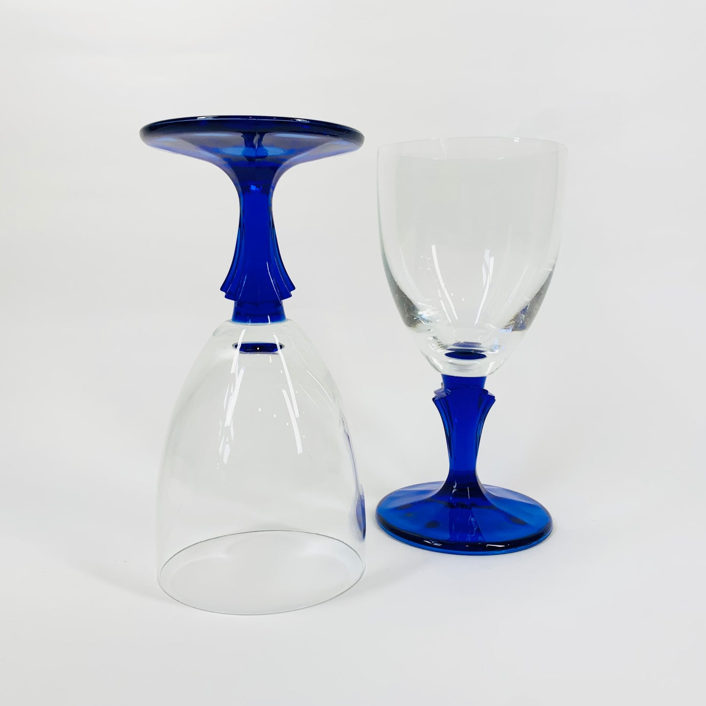 50s BLUE STEM WINE GLASSES