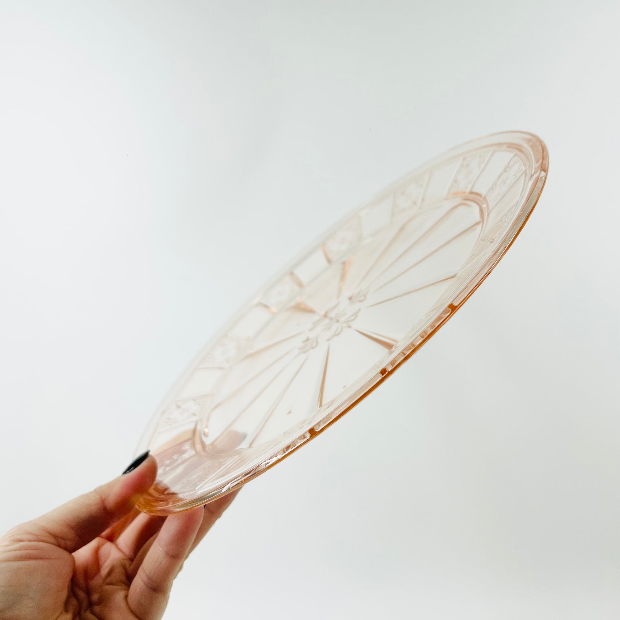 ANTIQUE DEPRESSION PINK PRESSED GLASS PLATE/BOWL/DINNER SERVICE