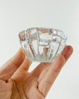 1970s ORREFORS FLOWER GLASS CANDLE HOLDER