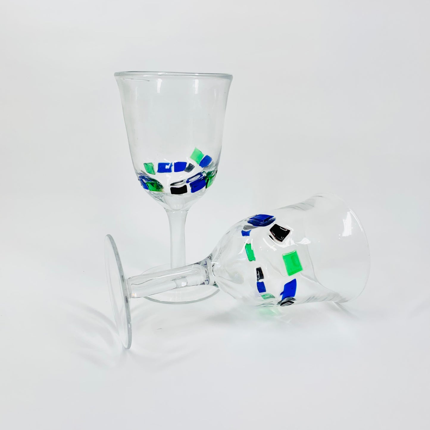 MURANO MOSAIC GLASS GOBLETS