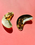 1980s FILIGREE BEAN CLIP ON EARRINGS
