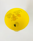 1980s MEMPHIS MILANO HAND PAINTED YELLOW GLASS VASE BY NATHALIE DU PASQUIER