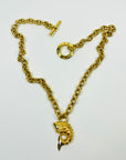 1980s CELINE FANCY LINKS TOGGLE NECKLACE WITH KOI FISH PENDANT