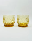 1950s AMBER FLOWER TUMBLER GLASSES