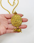 1980s CHANEL CC LOGO HORSE MEDALLION NECKLACE/BELT