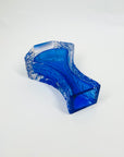 1970s MURANO COBALT BLUE TEXTURED GLASS POSY VASE