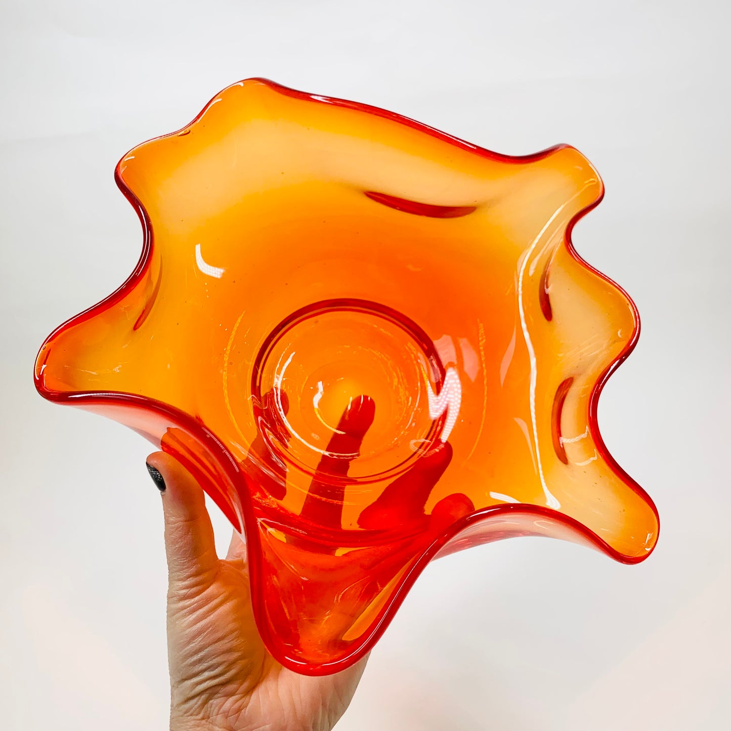 ORANGE RED OMBRE HANDKERCHIEF BOWL