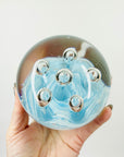1980s BLUE CONTROLLED BUBBLE PAPERWEIGHT