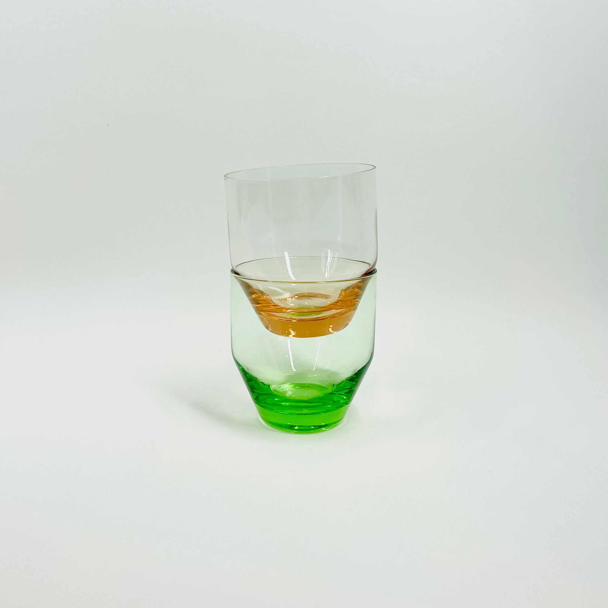 1970s COLOUR GLASS STACKABLE TUMBLERS