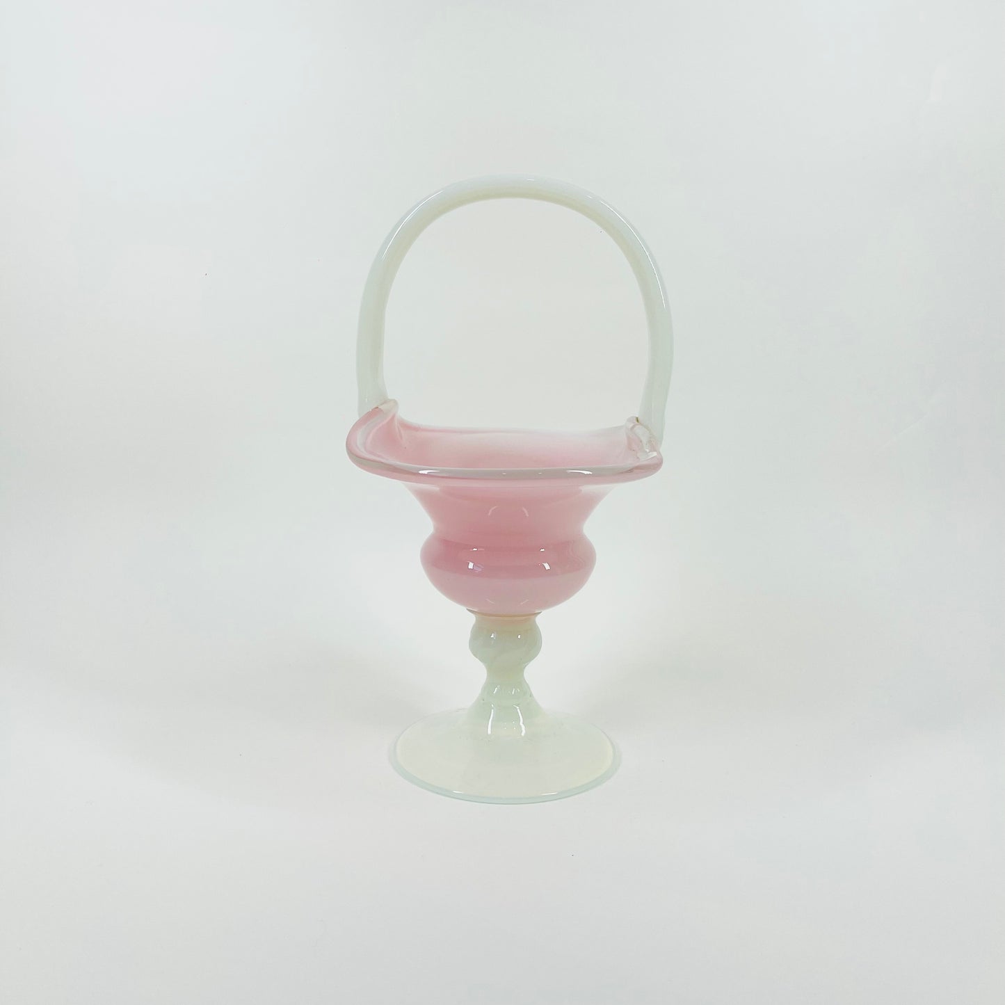 ANTIQUE PINK MURANO OPALINA BASKET