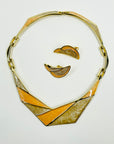 1970s BARCS CORAL ORANGE ENAMEL NECKLACE SUITE