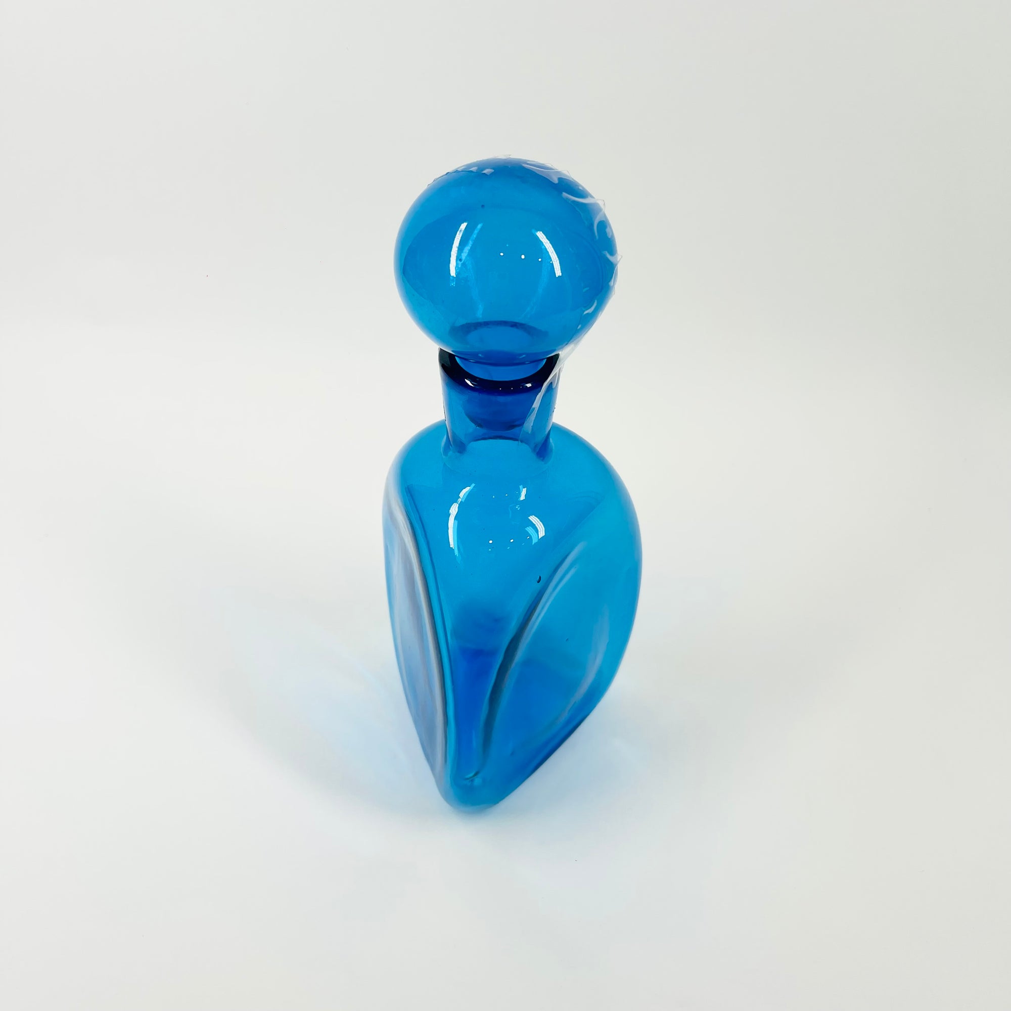 1970s BLENKO KINGFISHER BLUE GLASS DECANTER
