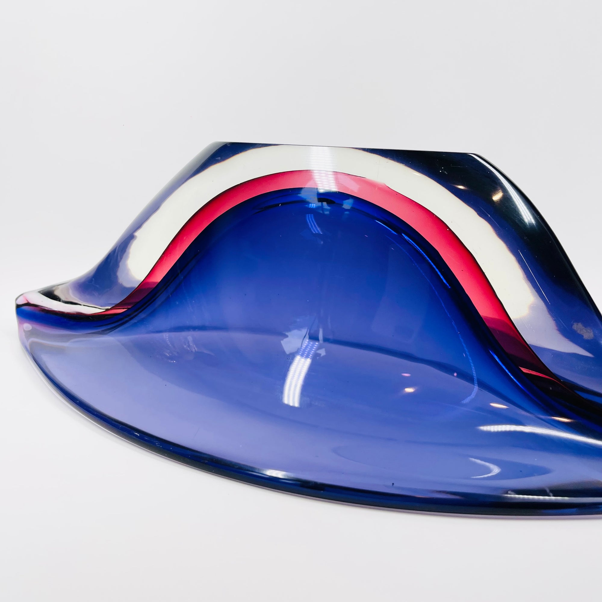 X-LARGE 1960s MURANO PURPLE PINK SOMMERSO GLASS BOWL