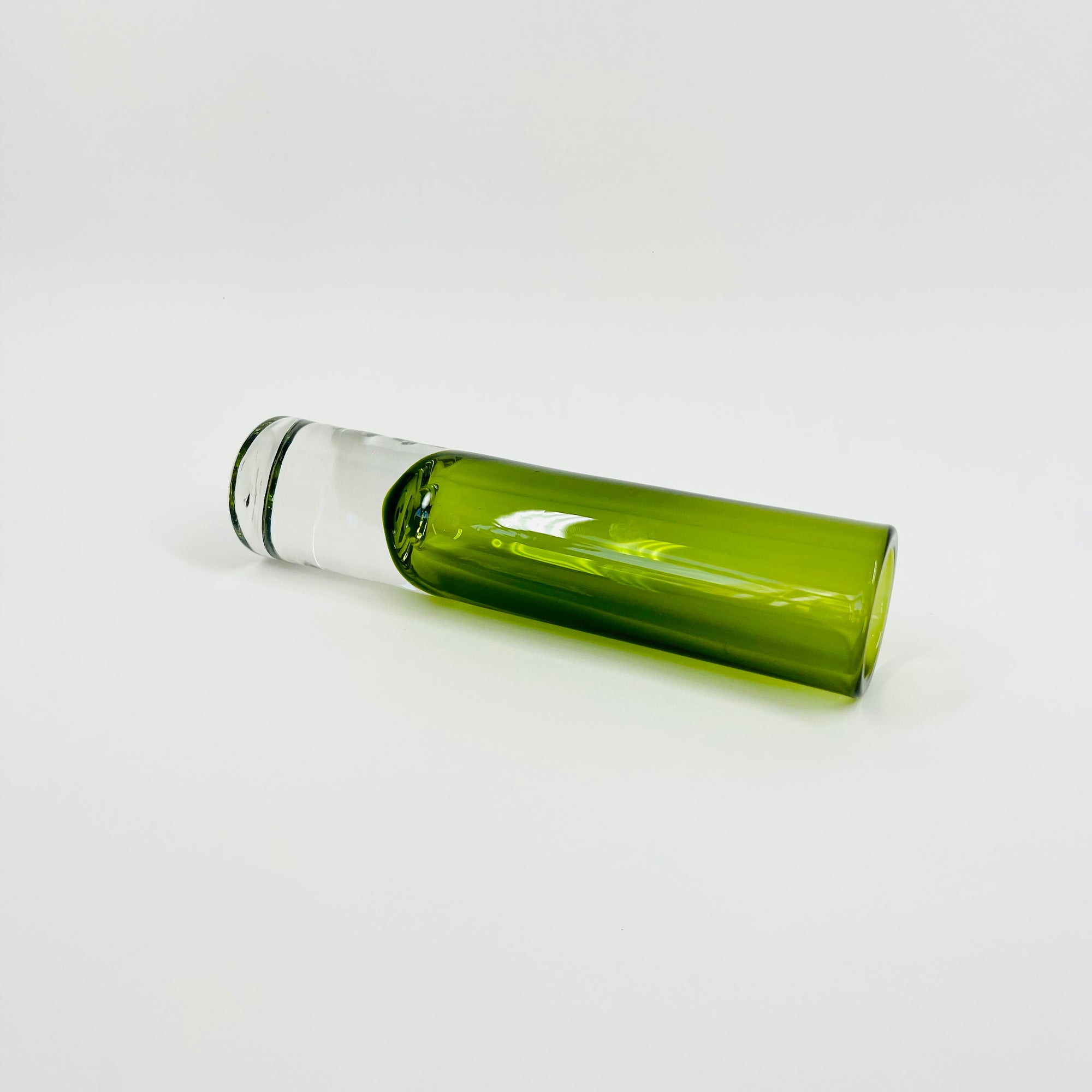 1970s IITTALA GREEN SOMMERSO GLASS VASE BY TAPIO WIRKKALA