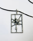 1960s HAND MADE CANADIAN BRUTALIST PEWTER PENDANT NECKLACE