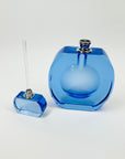 1980s CZECH BLUE CRYSTAL PERFUME BOTTLE