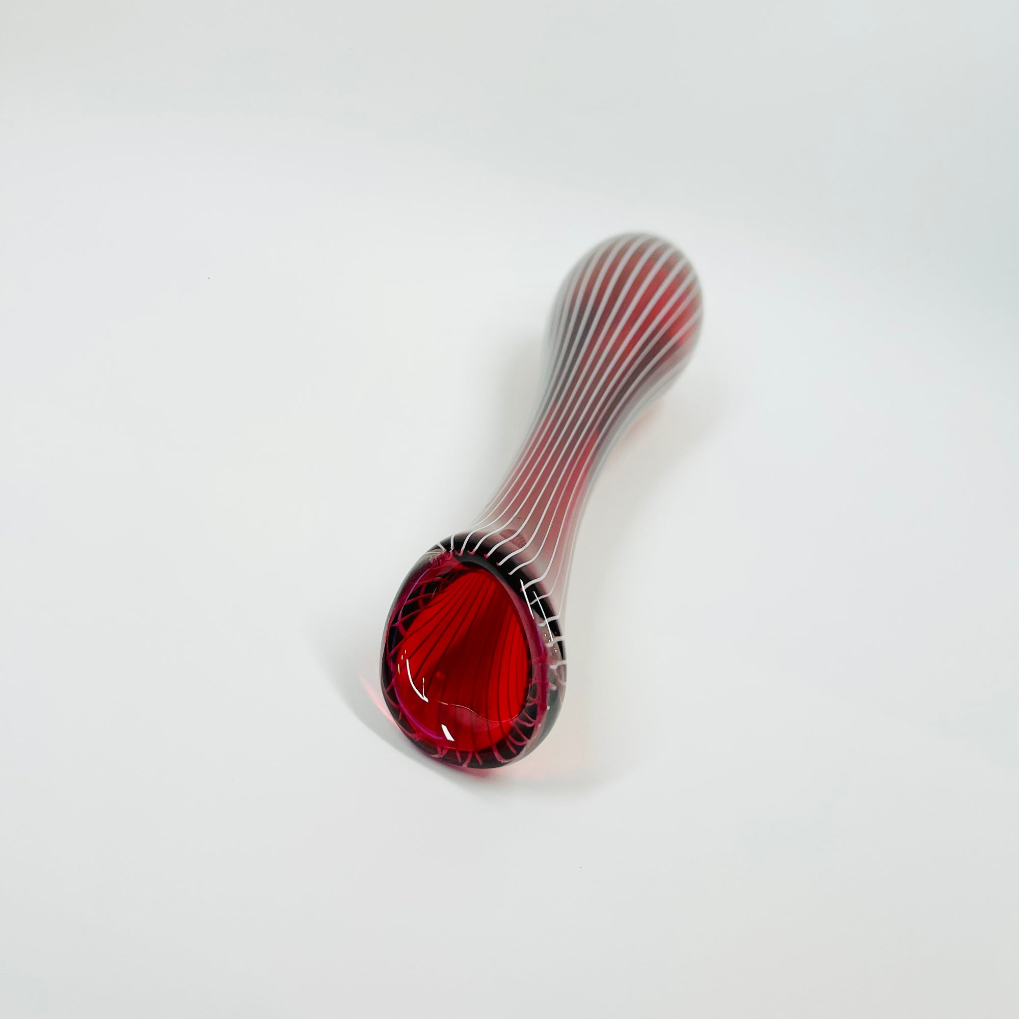 1960s ZEBRA SOMMERSO GLASS VASE BY VICKE LINDSTRAND FOR KOSTA BODA