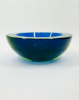 1940s BLUE AQUAMARINE SOMMERSO URANIUM GLASS OBLONG BOWL
