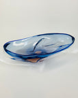 CZECH GLASS BLUE PINK BOWL