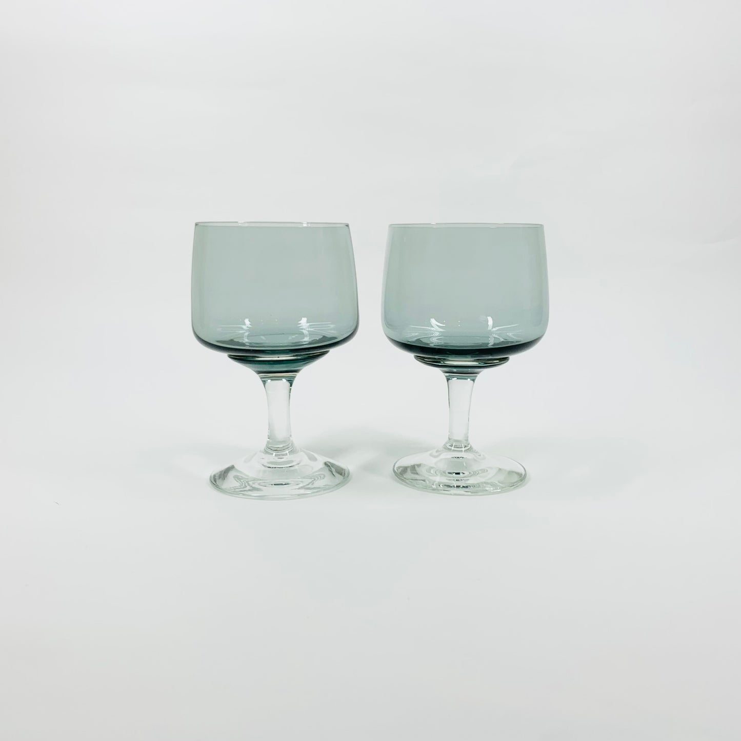 1950s POLISH GREY GLASSES WITH CLEAR STEMS