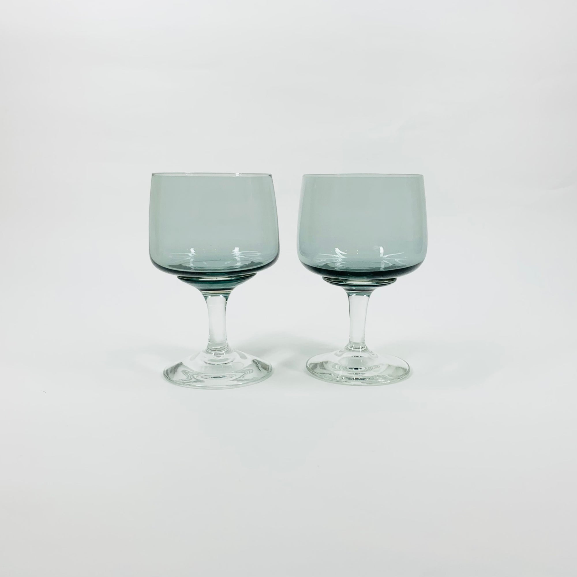1950s POLISH GREY GLASSES WITH CLEAR STEMS