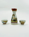 ANTIQUE HAND PAINTED JAPANESE SAKE SET