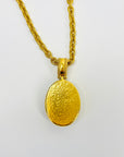 1995 CHANEL CC LOGO MUGHAL STYLE LAPIS AZULI MEDALLION PENDANT NECKLACE