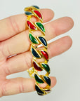 1980s BARCS TUTTI-FRUITTI ENAMEL LINKS NECKLACE