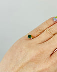 ANTIQUE ART DECO 14K GOLD RING WITH EMERALD & DIAMONDS