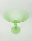 ANTIQUE ART DECO WALTHER & SOHNE SATIN URANIUM GLASS COMPORT