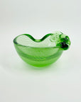 1950s ITALIAN MURANO GREEN LATTICINO SOMMERSO TREFOIL GLASS ASHTRAY