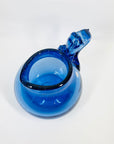 SIGNED 1980s AUSTRALIAN MOUTH BLOWN COBALT BLUE GLASS JUG BY STEPHEN MORRIS