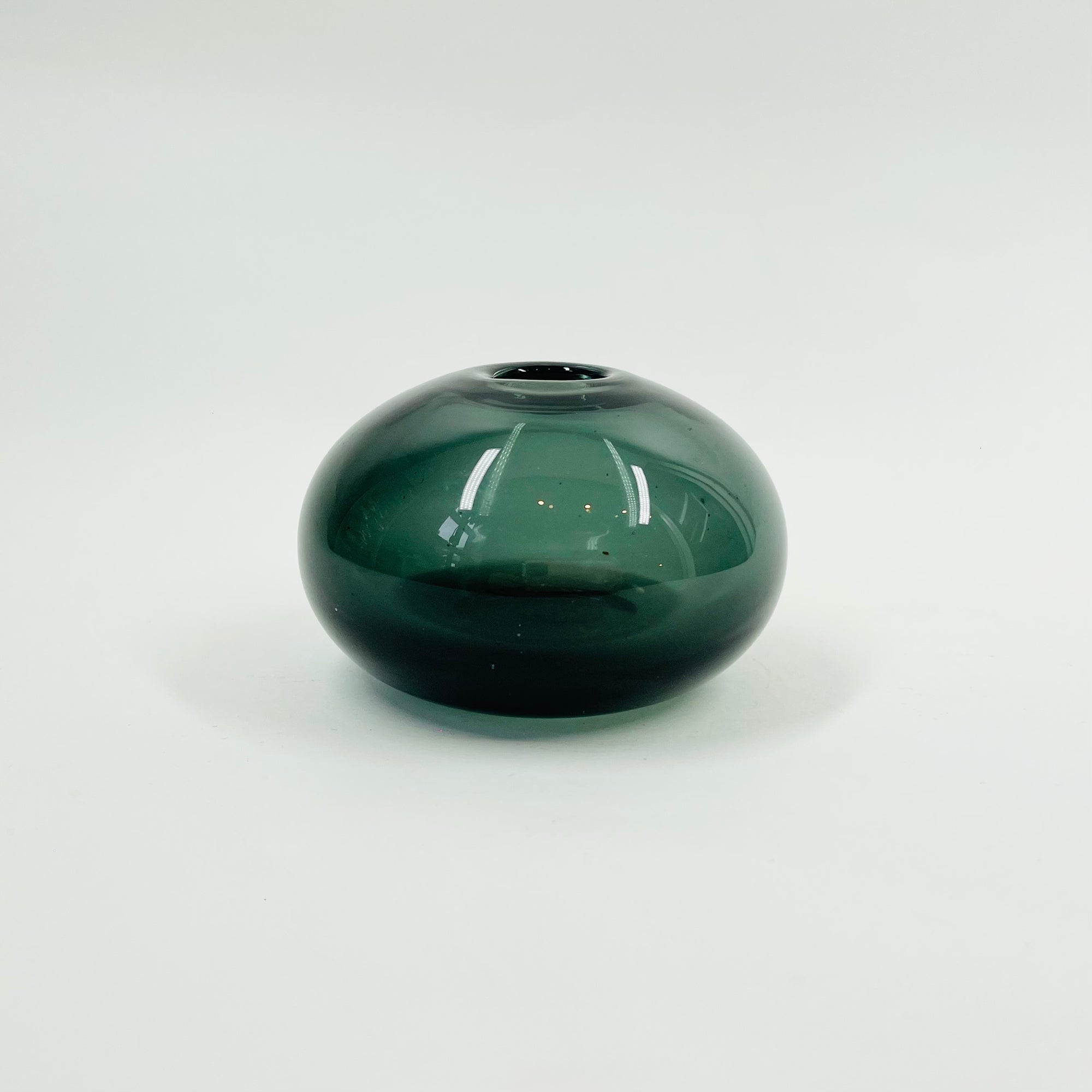 1960s SWEDISH CHRISTINA GREY GLASS MINI SQUAT VASE