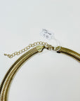 1970s CHUNKY TUBOGAS MESH DIAMANTE STATEMENT NECKLACE