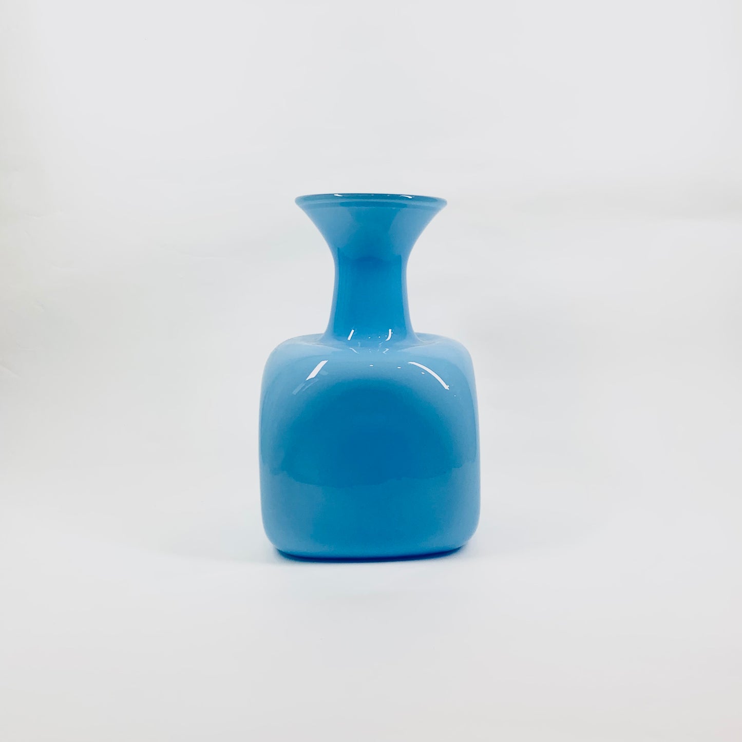 MCM CASED BLUE SQUARE HOOP VASE