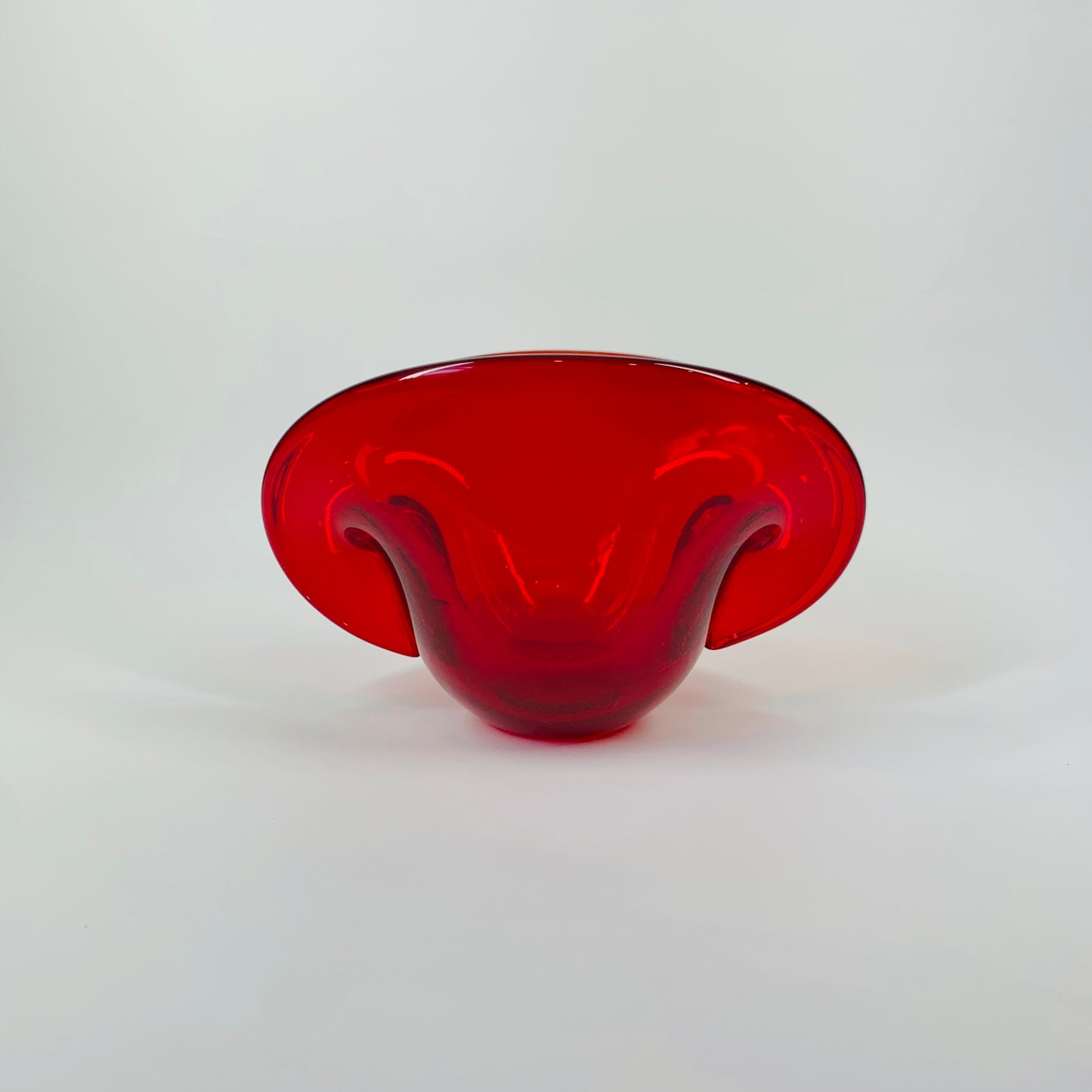 1950s MURANO RED SHELL BOWL