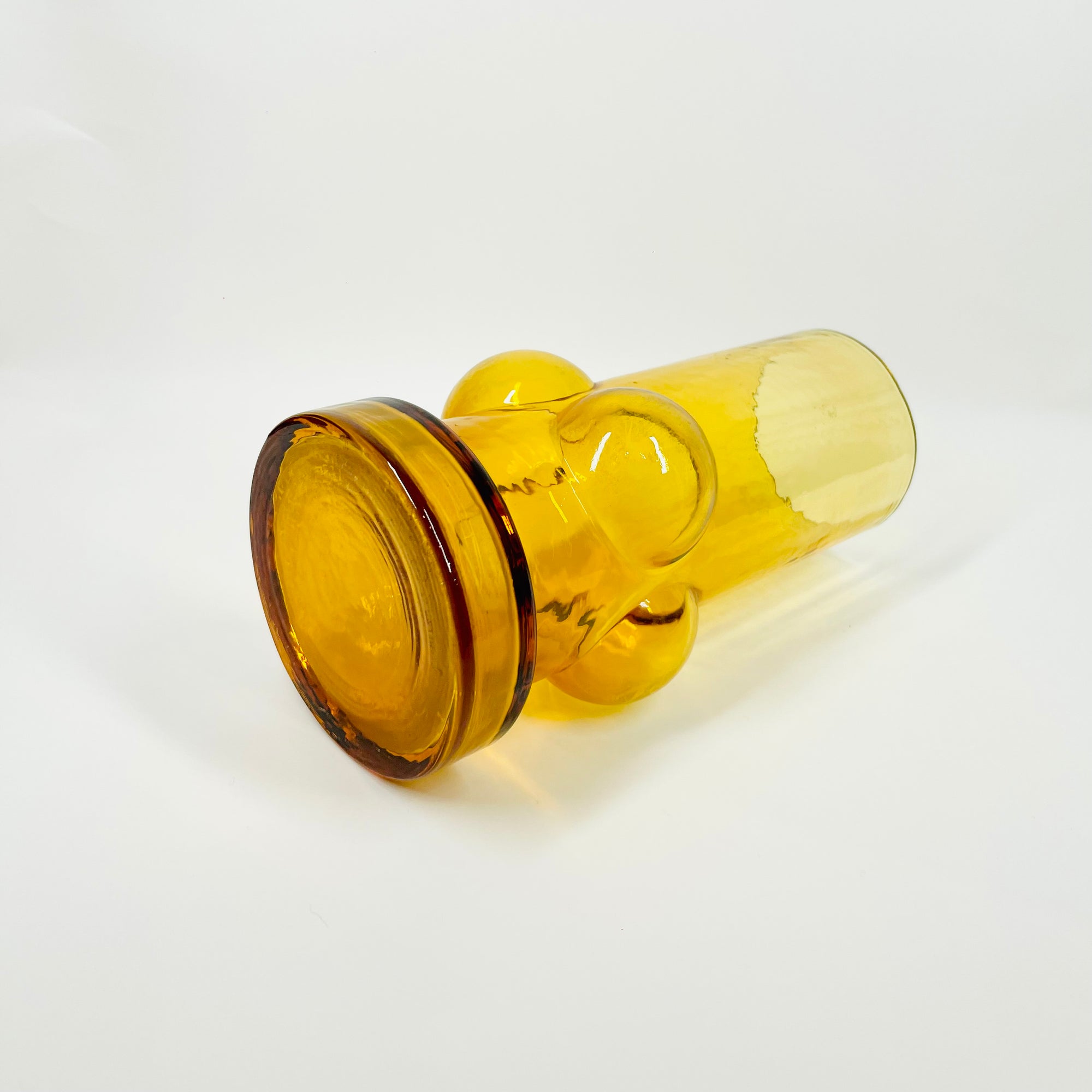 1960s FINNISH RIIHIMAEN AMBER GLASS VASE
