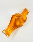 1970s JAPANESE ORANGE FLAME BASKET/BOWL/VASE