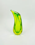1960s MURANO LIME GREEN SOMMERSO GLASS SWUNG VASE