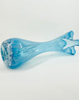 1960s MURANO BLUE SPATTER GLASS HANDKERCHIEF VASE