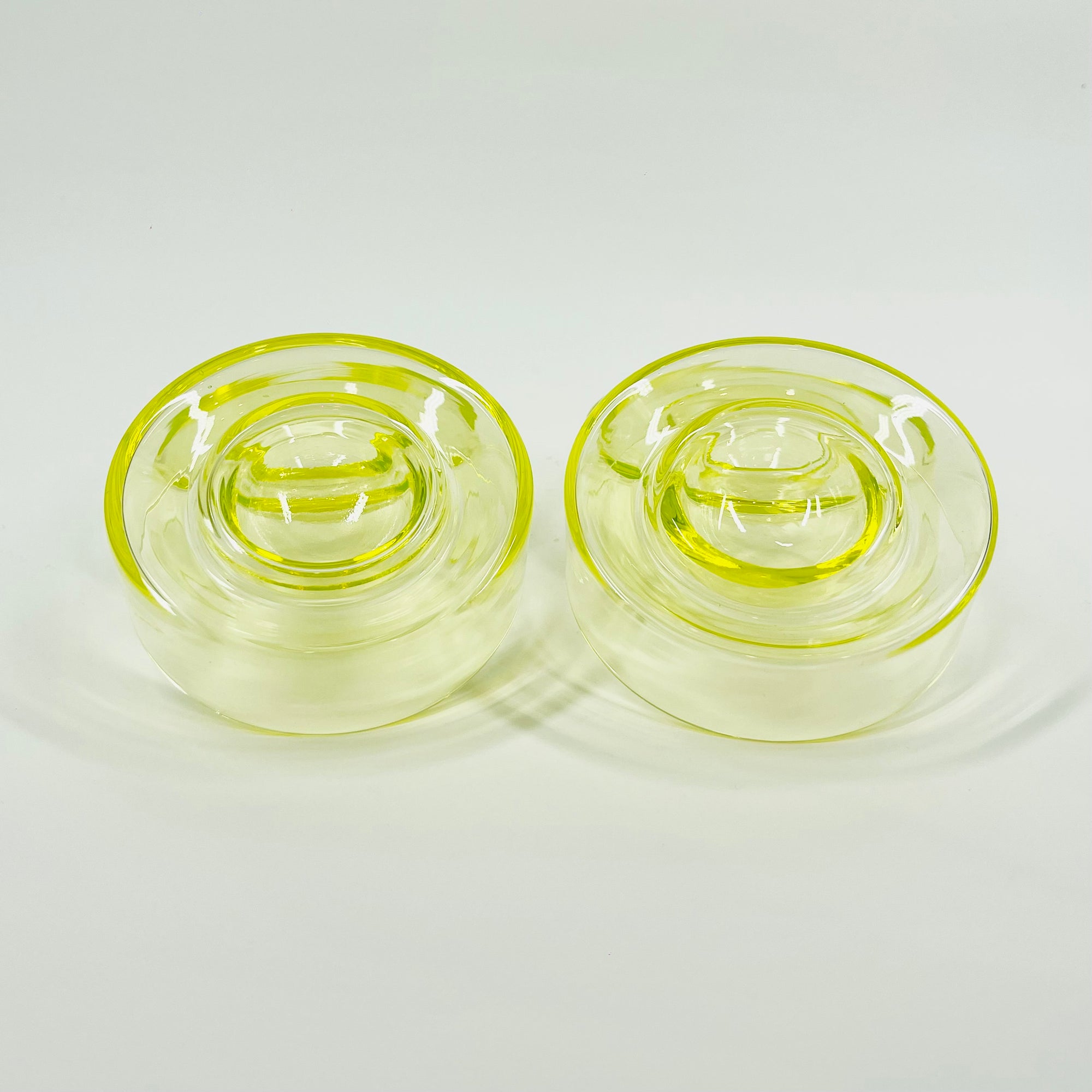 MIDCENTURY FINNISH URANIUM GLASS CAVIAR BOWL BY NANNY STILL FOR RIIHIMAEN LASI