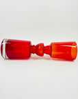 1960s FINNISH RED OMBRE GLASS HOOP VASE BY TAMARA ALADIN FOR RIIHIMAEN LASI