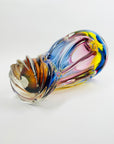 1970s JAPANESE KAMEI HARLEQUIN SOMMERSO GLASS TWIST VASE